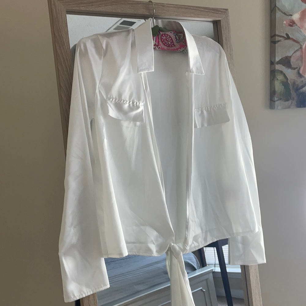 Boohoo Satin Wrap Top